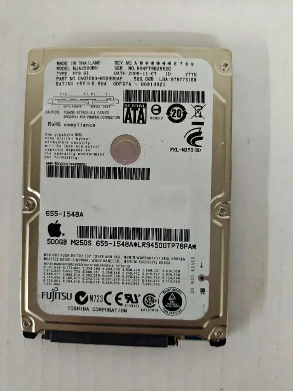 Fujitsu 5400RPM 2.5" SATA Apple HDD 655-1548A