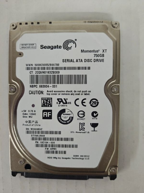 Seagate Momentus XT 7200RPM SSHD Hybrid 2.5" SATA
