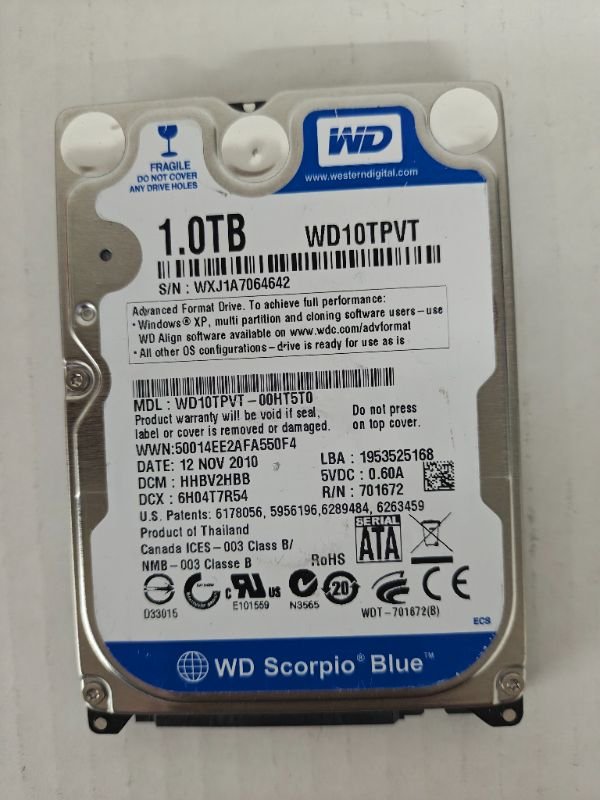 Western Digital Scorpio Blue 5400RPM 2.5" SATA Laptop HDD