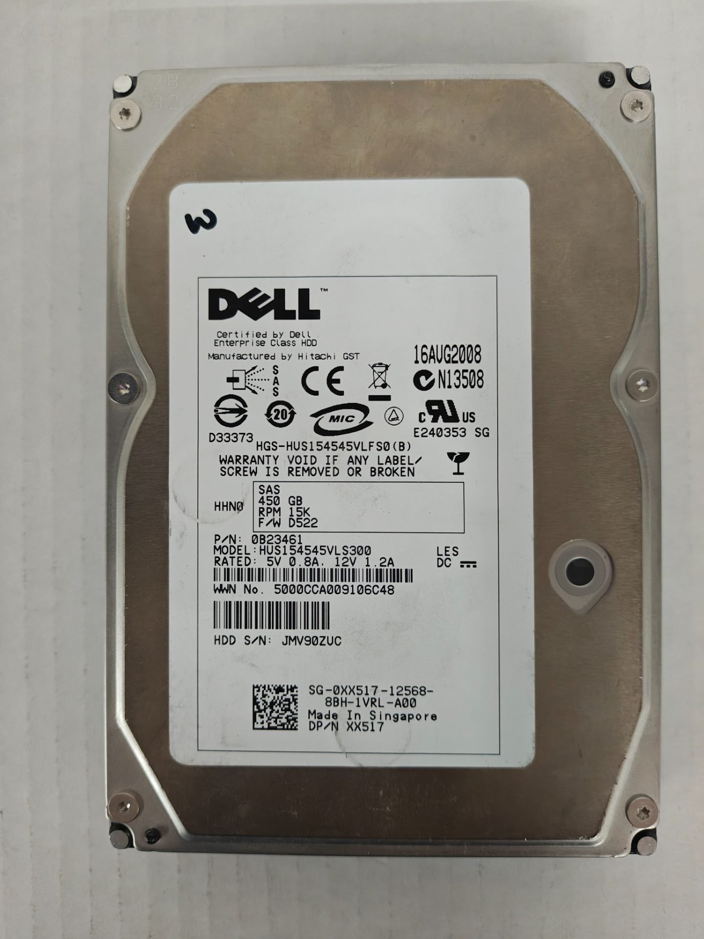 Dell Hitachi Ultrastar 15K450 450GB 15K RPM SAS 3.5 inch